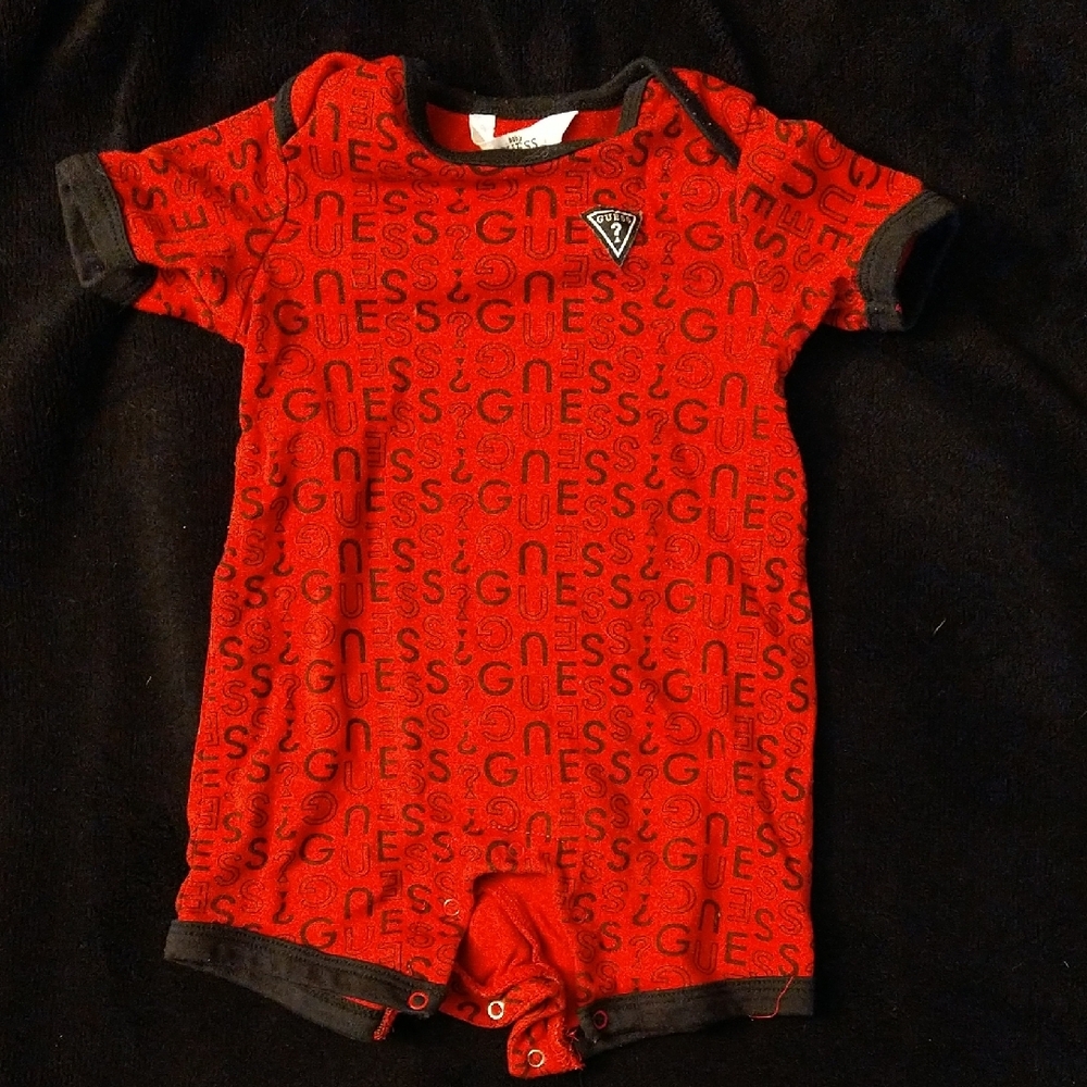 Guess Red and Black Bodysuit One Piece